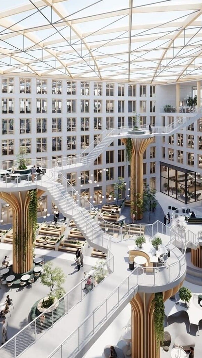 Die Stahlkonstruktion im Atrium des MK 2 lässt den spektakulären Innenraum schon jetzt erahnen.